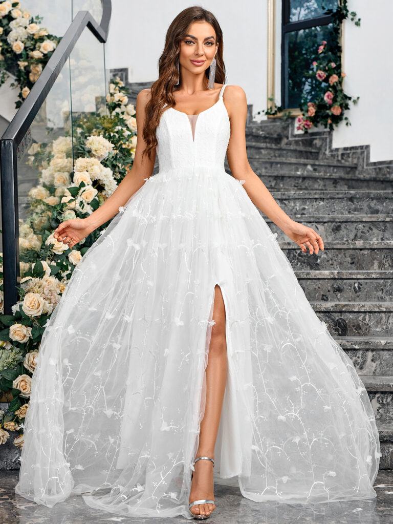 V-neck Slingback Solid Color Elegant Dress - Image 6