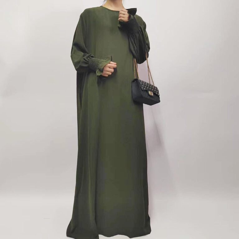 Women's Loose Solid Color Bell Sleeve Dress - Image 6