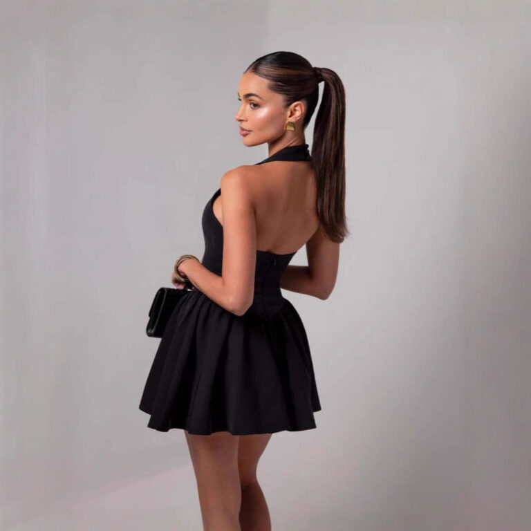 Ruffled Mini Sling Dress Stitching - Image 4