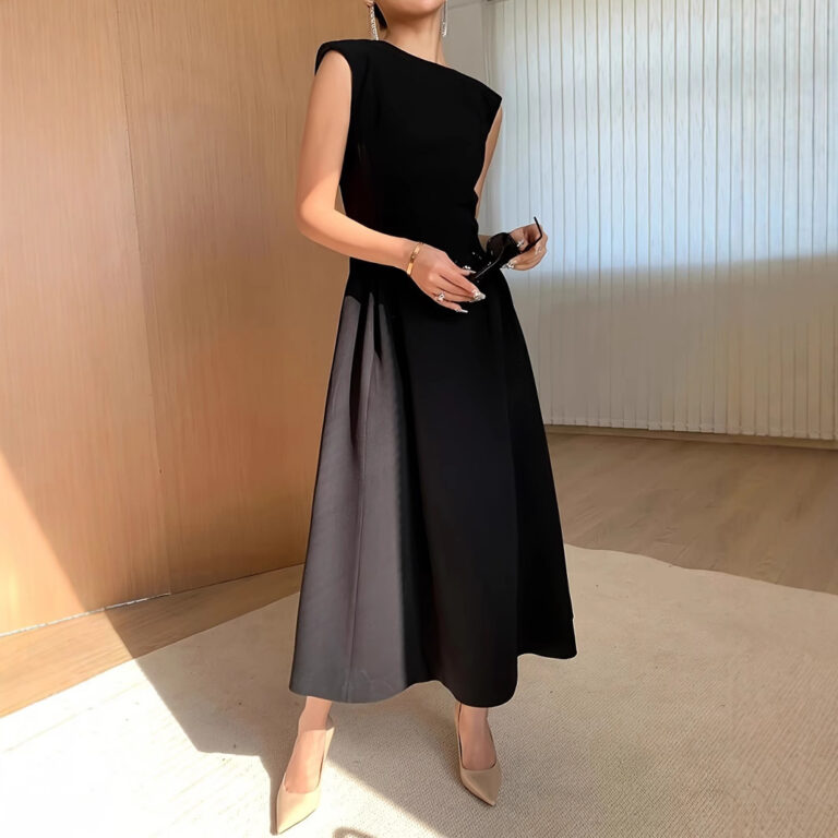 Dress Sleeveless Mid-length Stitching - Image 3