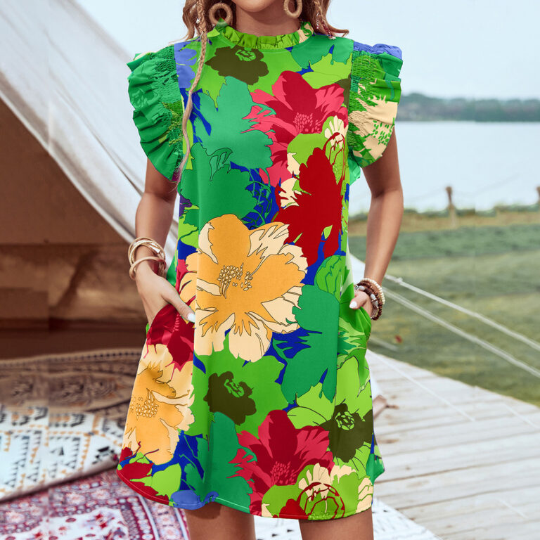 Pullover Ruffle Sleeve Holiday Dress - Image 2