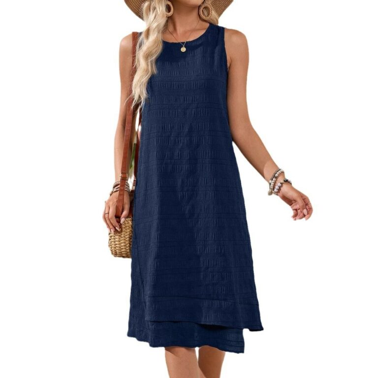 Fashionable All-match Sleeveless Round Neck Dress Women - Image 5