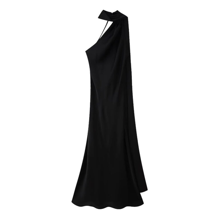 Women's Fashion Simple Single Oblique Dress - Image 3