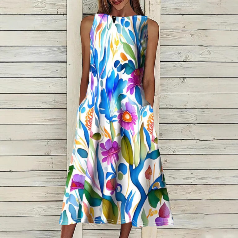 Women's Vest Printed Elegant Plus Size Dress - Image 2