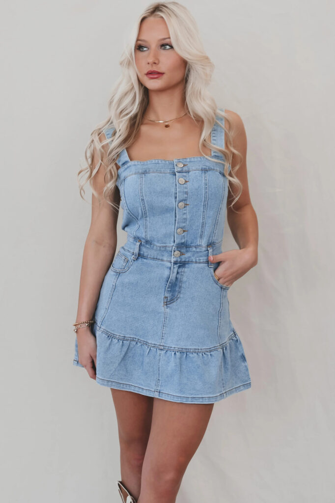 Fashion Suspenders Hot Girl Denim Women's Dress - Image 6