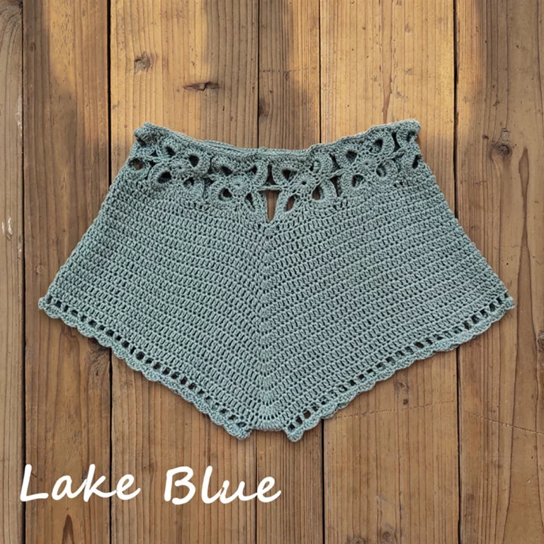 Summer Women's Crochet Cutout Swim Shorts Bathing Suit Bottoms Beach Style Drawstring Beach Board Shorts Swim Trunks - Image 9