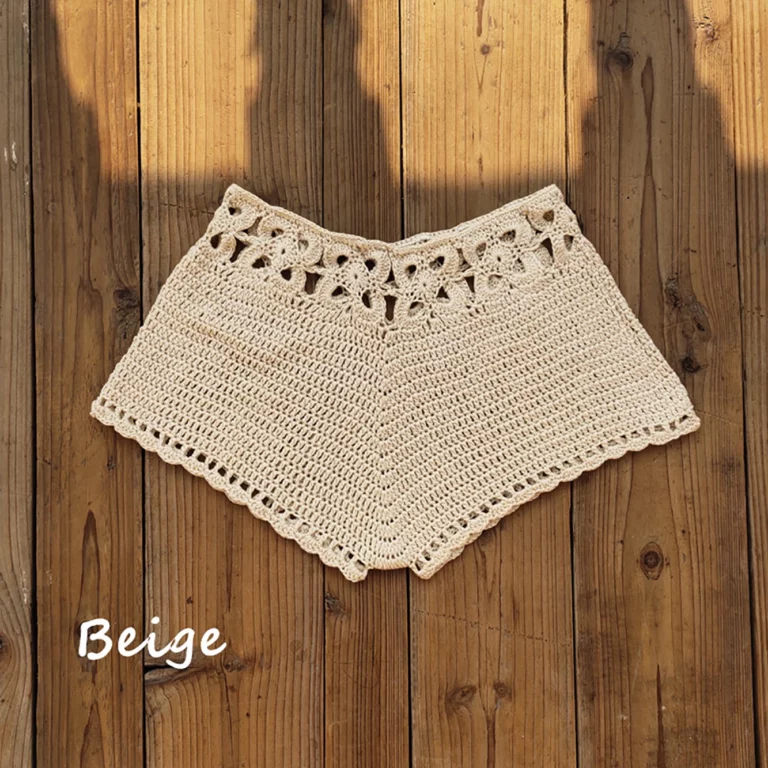 Summer Women's Crochet Cutout Swim Shorts Bathing Suit Bottoms Beach Style Drawstring Beach Board Shorts Swim Trunks - Image 6