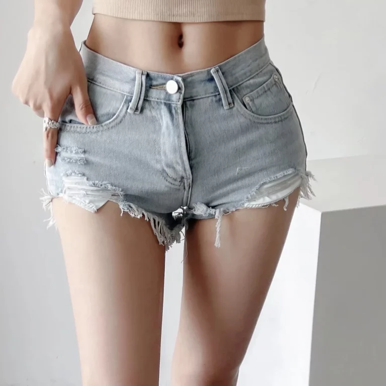 Shorts Denim Washed Women Jean High Waist Hole Spliced Slim Fit Sexy Jeans 2024 Casual Pockets Summer Short Straight Pants - Image 4