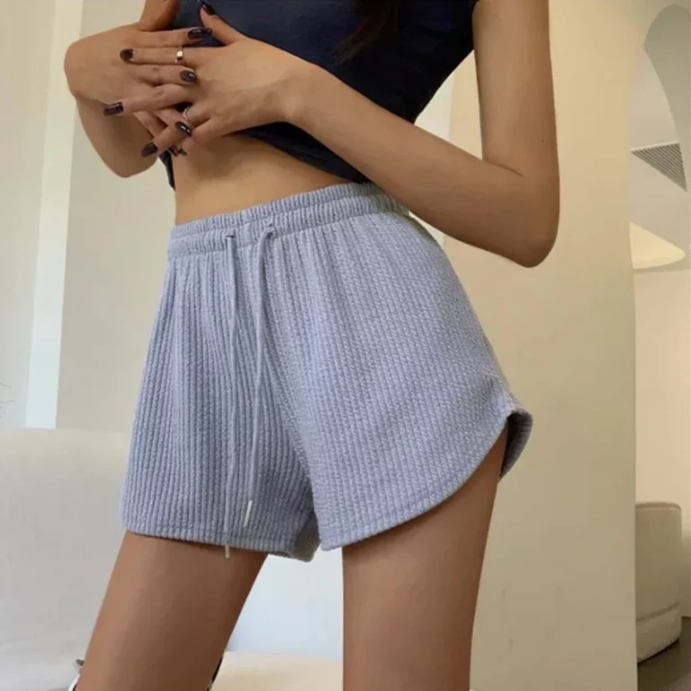 Women Shorts Summer High Elastic Lace Up Drawstring Wide Leg Sweat Short Fitness Running Shorts Loose Casual Large Sports Pants - Image 4