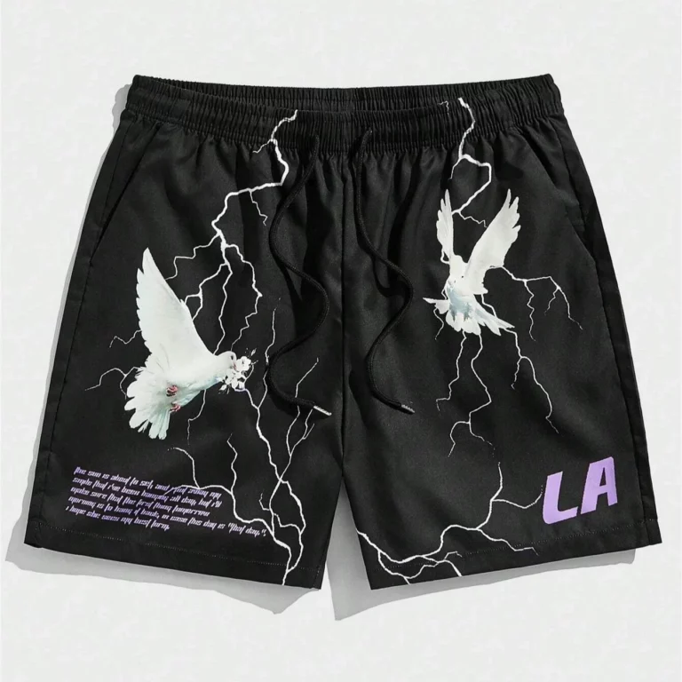 Summer Men's Print Lightning Pigeon Shorts Breathable Absorb Sweat Quick-drying Gyms Loose Beach Outdoor Sports Fashion Shorts - Image 4