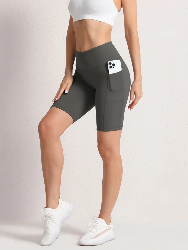 CHRLEISURE 2024 XS-2XL Gym Pockets Shorts Women High Waist High Stretch Skinny Sport Shorts Running Outdoors Activewear Pants - Image 2