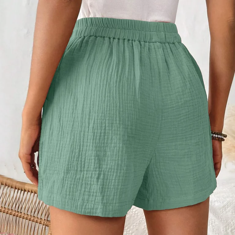 Fashion Cotton Linen Shorts For Women Summer Straight Leg Casual Pants High Waist Solid Color Sports Loose Shorts Ropa Mujer - Image 2
