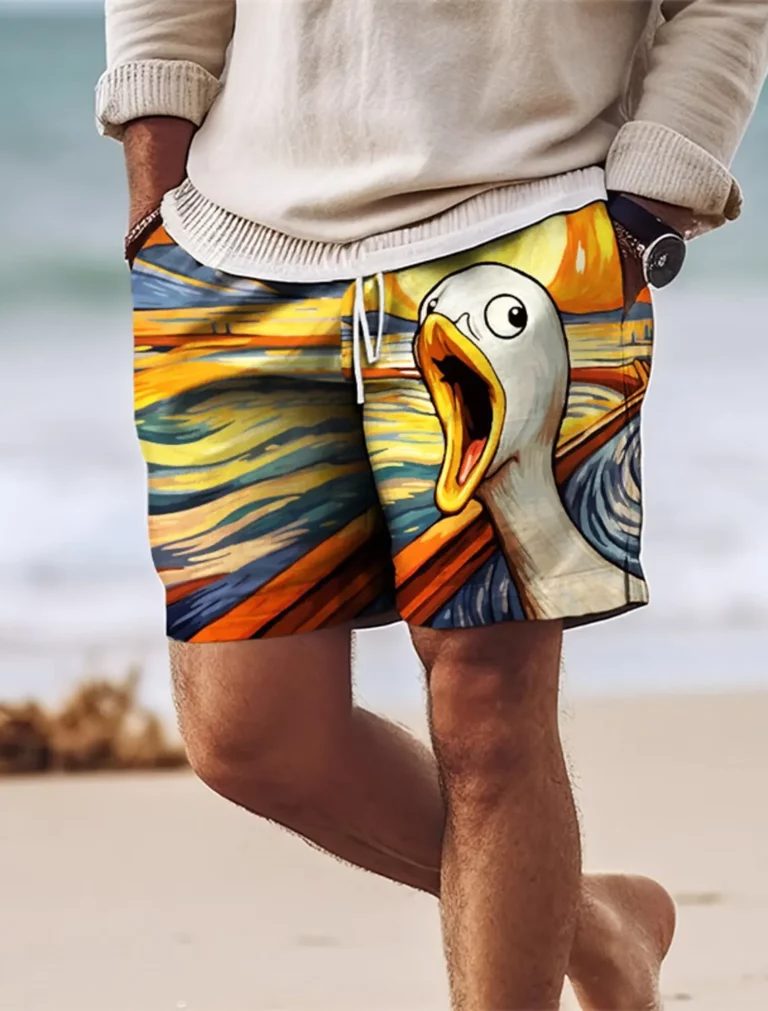 Screaming Chicken Graphic Men's Board Shorts Swim Shorts Swim Trunks Drawstring 3D Prints Quick Dry Short Casual Daily Wear - Image 4