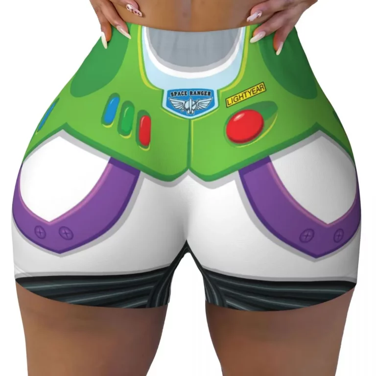 Custom Custom Toy Story Buzz Ranger Volleyball Biker Workout Shorts Women's Athletic Gym Yoga Shorts
