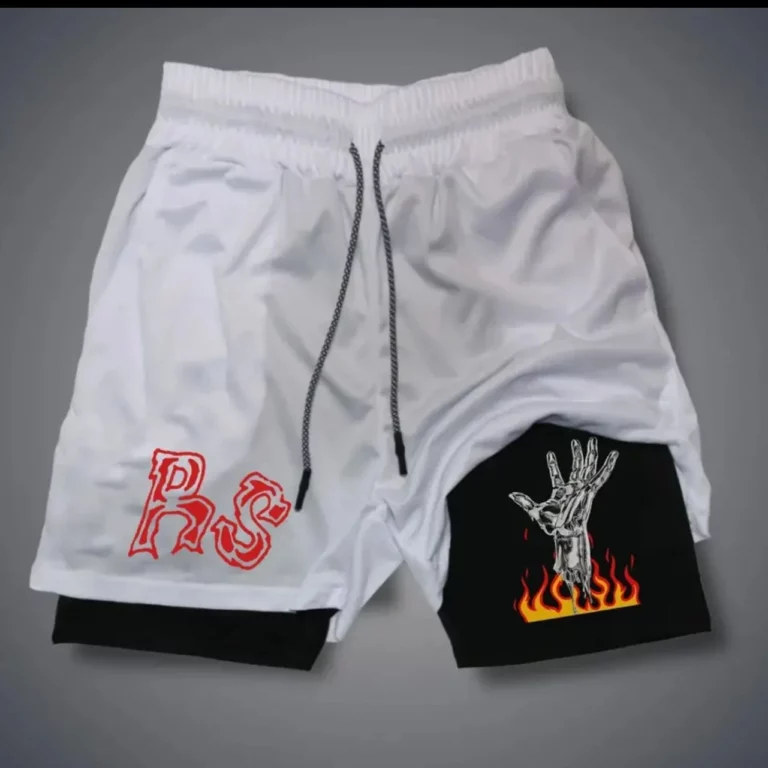Quick-drying Sports Shorts Men's 2-in-1 Fitness Pants Running Exercise Shorts Sportswear with Mobile Phone Pocket Men's Clothing