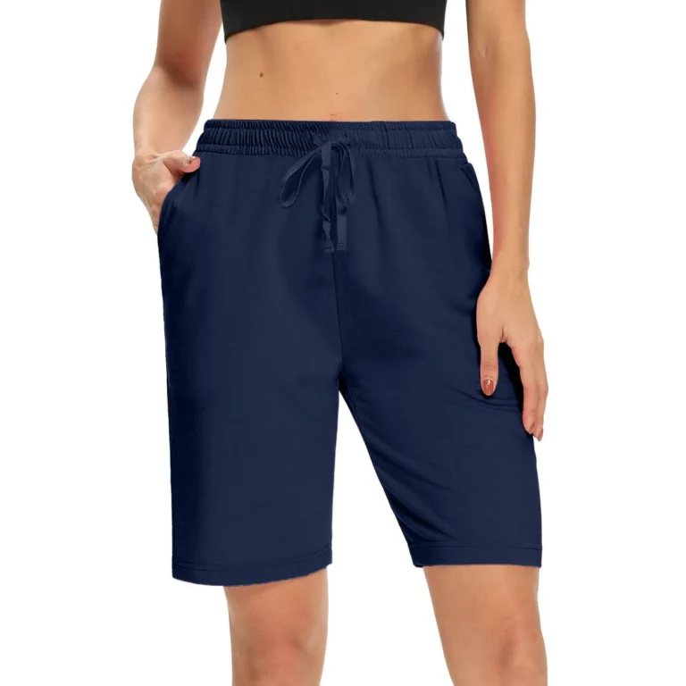 Women's Shorts Shorts With Pockets Yoga Walking Athletic Long Shorts For Women Knee Length Loose Plus Size Shorts - Image 3