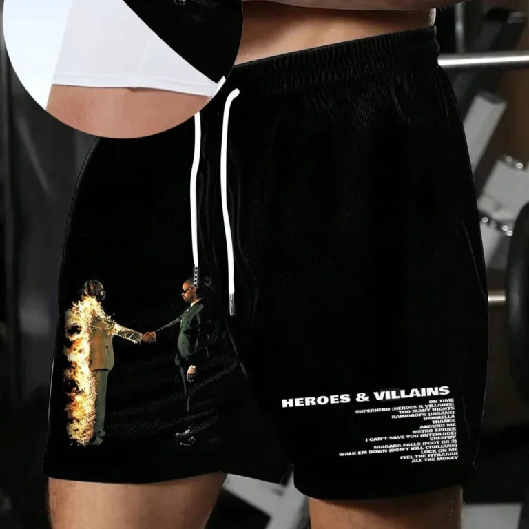 New Summer Men's Trendy Black Shorts Breathable Absorb Sweat Quick-drying Gyms Loose Beach Shorts Outdoor Sports Fashion Shorts - Image 2