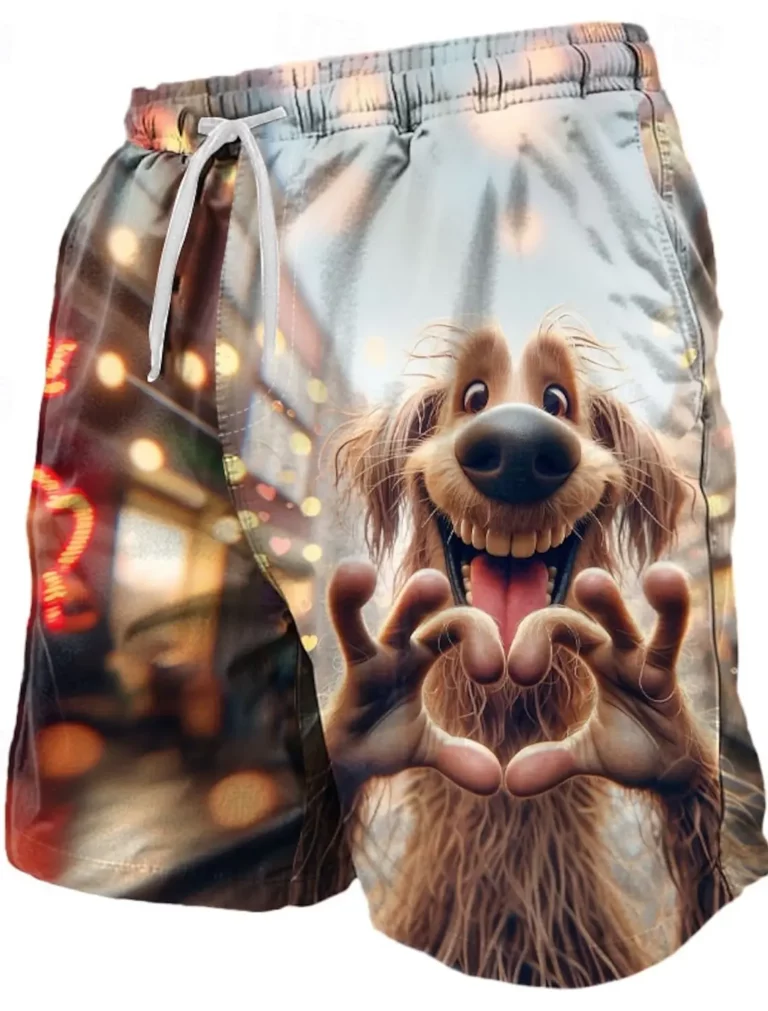 Summer Men's Funny Ugly Animals Shorts Swimming Trunks Board Shorts Fashion Streetwear Pocket Drawstring Shorts Men's Underwear - Image 4