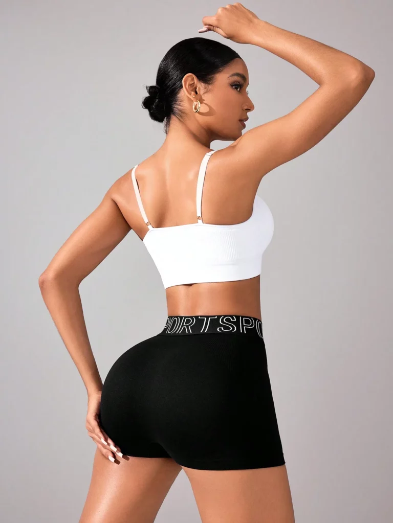 Women Workout Shorts Scrunch Shorts Seamless High Waisted Contour Gym Yoga Biker Shorts - Image 2