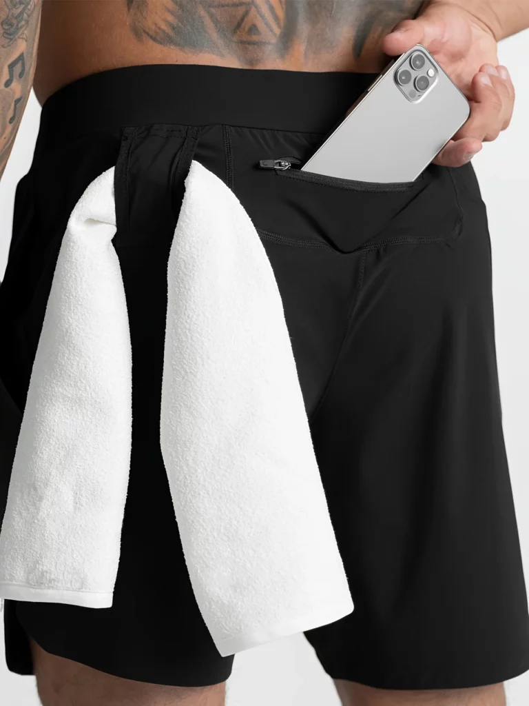 DK-887Men's shorts single woven quick dry solid color running fitness sports casual American fifth pants - Image 2