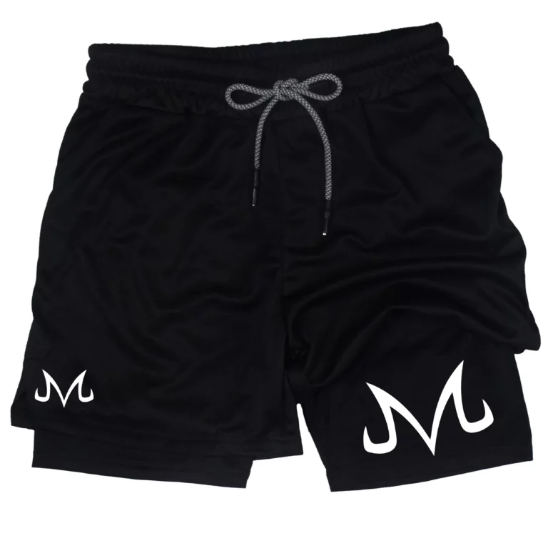 Summer Men Smiling Face Print Gym Fitness Shorts Double-Layer 2-in-1 Quick Dry Towel Loop Pockets Outdoor Training Sports Shorts