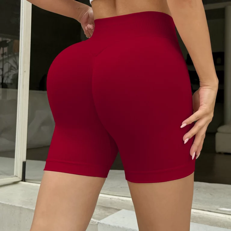 Seamless Shorts for Women Workout Scrunch Hip Lifting Biker Shorts Elastic Solid Color Breathable Tights Gym Running Short - Image 3