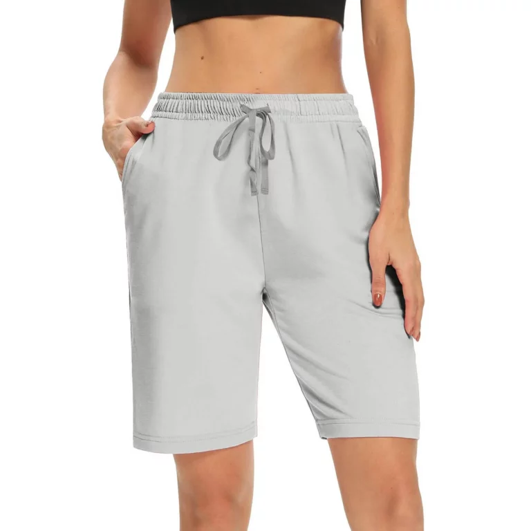 Women's Shorts Shorts With Pockets Yoga Walking Athletic Long Shorts For Women Knee Length Loose Plus Size Shorts - Image 4
