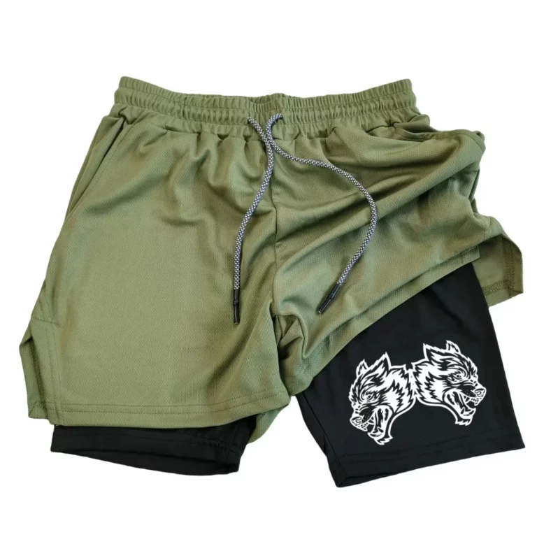 Quick Drying Men's Shorts 2 in 1 Double Layered Running Sports Fitness Shorts Outdoor Casual Printed Gym Shorts Men Sweatpants - Image 2