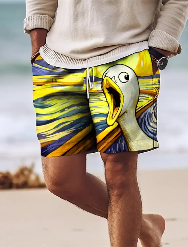 Screaming Chicken Graphic Men's Board Shorts Swim Shorts Swim Trunks Drawstring 3D Prints Quick Dry Short Casual Daily Wear - Image 2