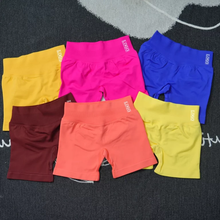 DF Impact Shorts with Logo 4.5'' Low Waist Seamless Yoga Shorts Scrunch Bum Gym Shorts Workout Biker Short Stretch Fitness Short - Image 3