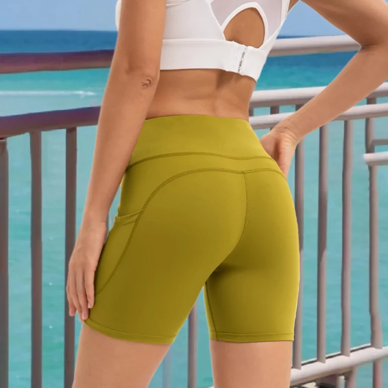 2025 Summer Breathable Women Fitness Sports shorts High Waist Elasticity Running Gym Woman Clothing witn 2 pocket - Image 4