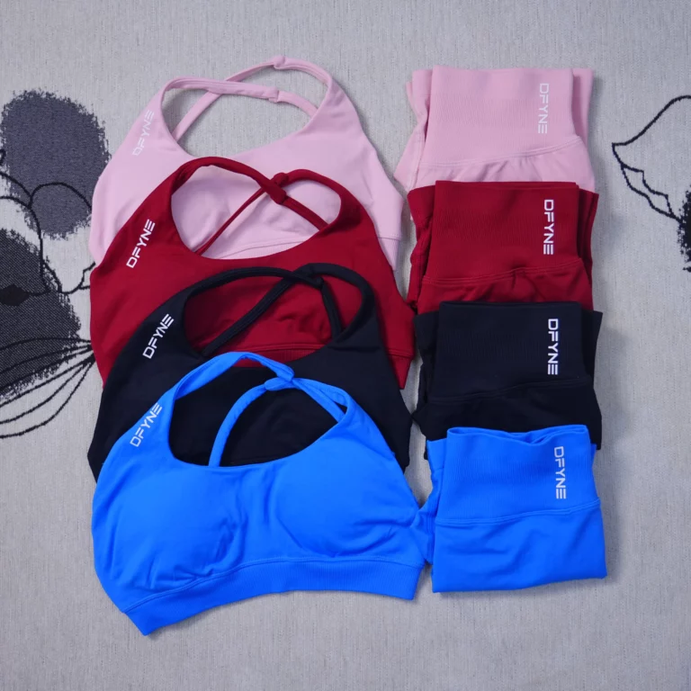 DFYNEImpact Compact Shorts 4.5-inch seamless yoga shorts with logo, high stretch sports yoga bra two-piece set - Image 2