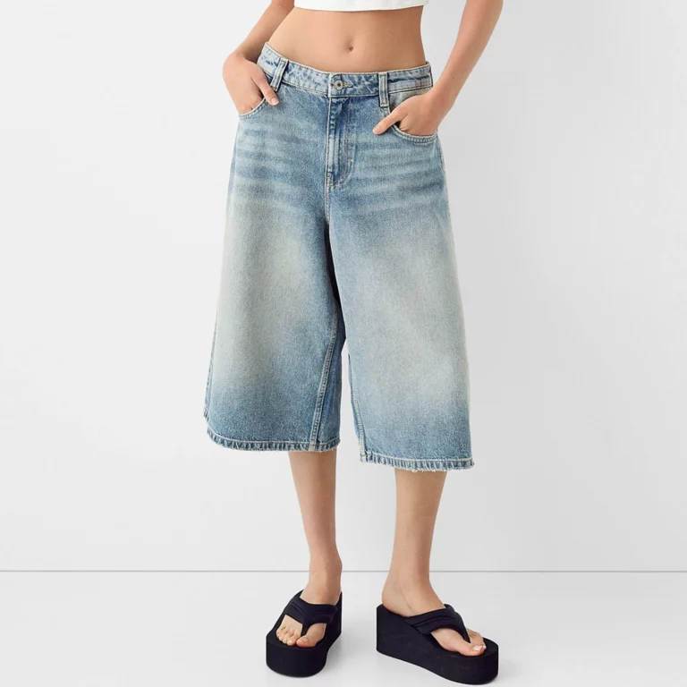 Women's Trendy Knee Length Denim Shorts Low Waisted Stretchy Bermuda Jean Shorts Baggy Cargo Jorts Y2K Vintage Streetwear - Image 6