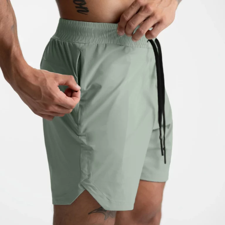 2024 Men's Running Shorts Single-Layer Woven Quick Dry Gym Solid Color Fitness Sports Casual Workout Sportswear Fifth Pants New