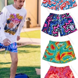 2025 Fashion Fast-drying American Trendy Brand Retro Youth Sports Basketball Shorts Summer Men's Sports Breathable Shorts