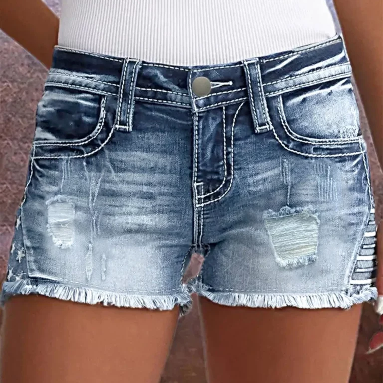 American Retro Leopard Print Distressed Super Short Jeans Women'S Black Denim Shorts Vintage Low Waist Hip-Covering Jeans Y2k