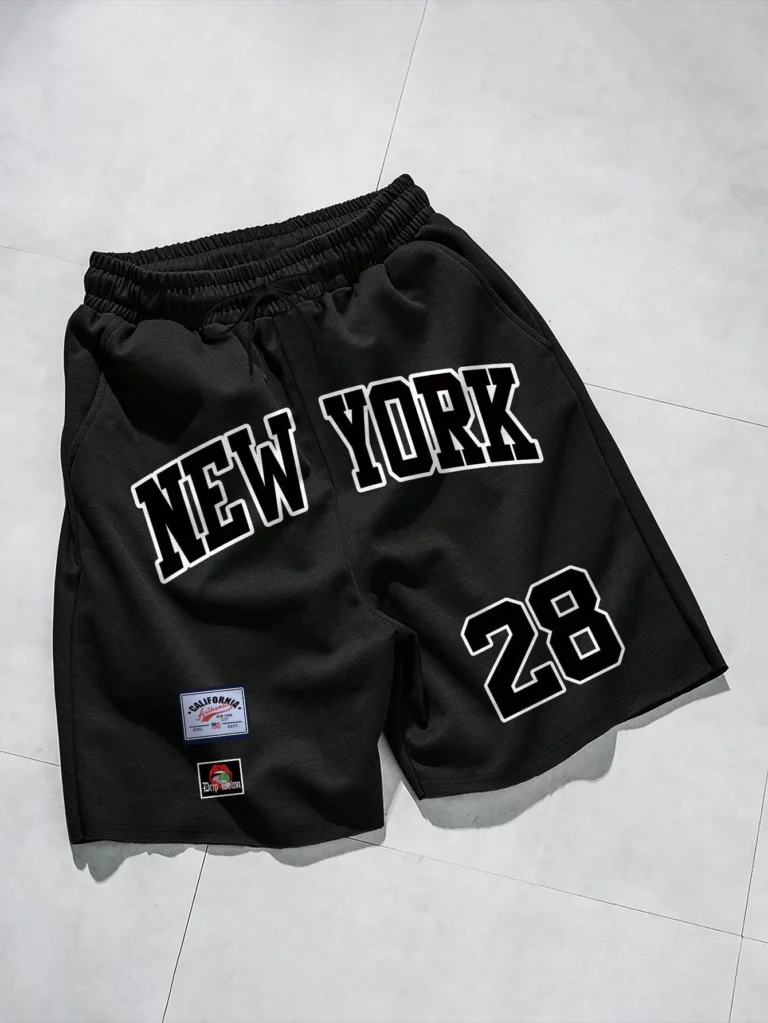 New Summer Men Trendy Brand NEW YORK Pattern Shorts Sweatpants Gyms Loose Beach Shorts Quarter Outdoor Sports Fashion Shorts