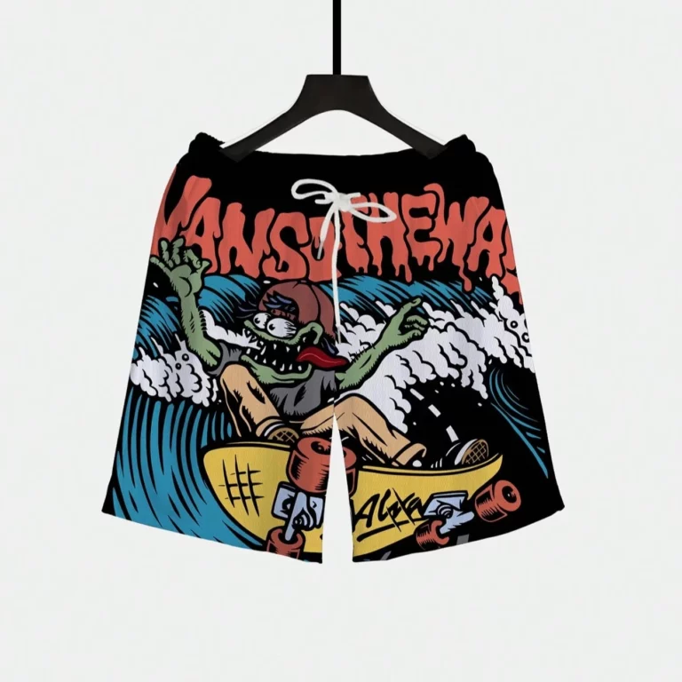 1pc Plus Size Men's Casual Sports Style Surfing Pattern Drawstring Waist Shorts with Pockets, Suitable Beach Vacation and Travel - Image 4