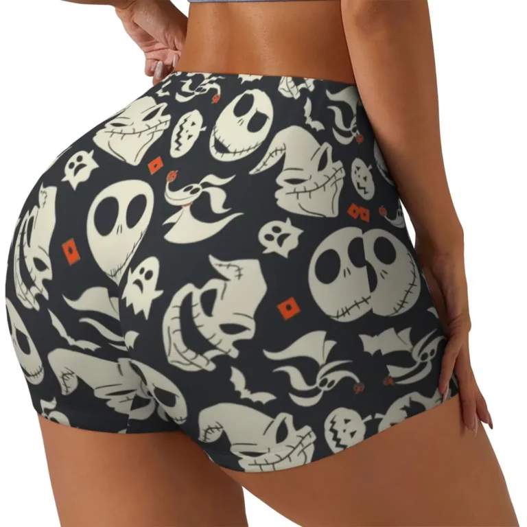 Custom Jack Skellington Running Volleyball Workout Shorts for Women The Nightmare Before Christmas Gym Athletic Yoga Shorts - Image 2