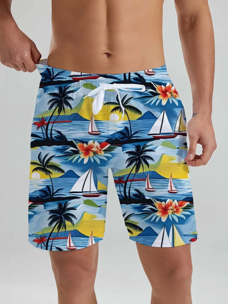 Hawaiian Men's Beach Shorts Tropical Plant 3D Printed men's Shorts Summer Fashion New Swin Trunks Vacation Beach men's Clothing - Image 3