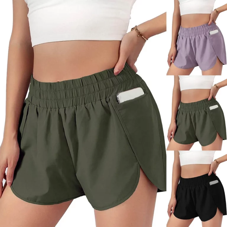 1pcs Women's Athletic Workout Shorts Elastic Waist Running Pockets Shorts For Women Sports Fashion