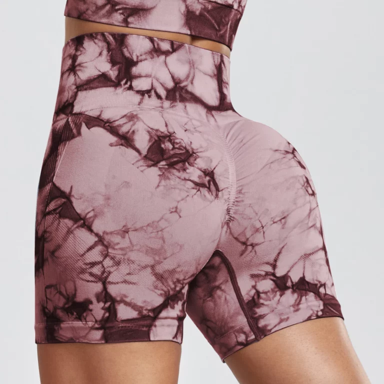 Push Up Gym Sport Shorts Women Seamless Summer Fitness Tie-Dye Cycling Shorts - Image 8