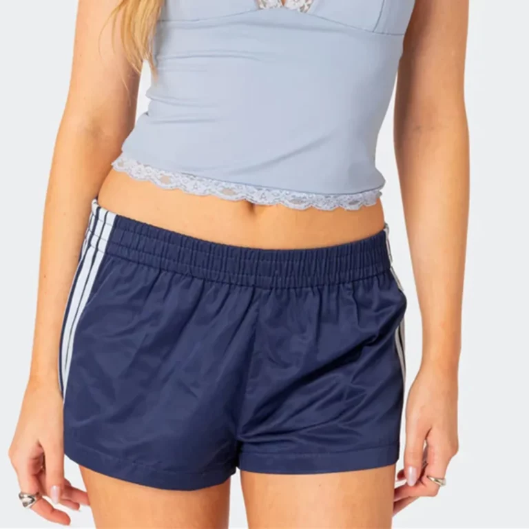 Women Striped Athletic Shorts Elastic Waist Wide Leg Sweat Shorts Loose Lounge Workout Running Shorts with Pockets - Image 5