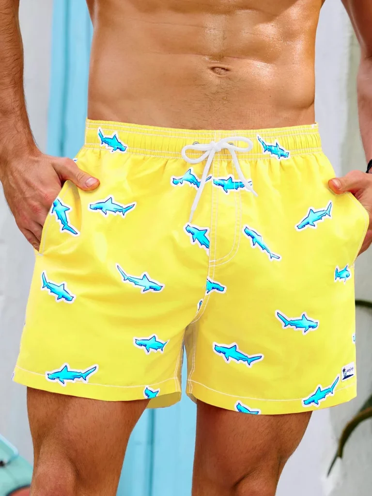 Summer Vacation Mens Shark Printed Drawstring Beach Shorts Men's Swim Trunks 3D Print Breathable Short Streetwear Polyster - Image 4