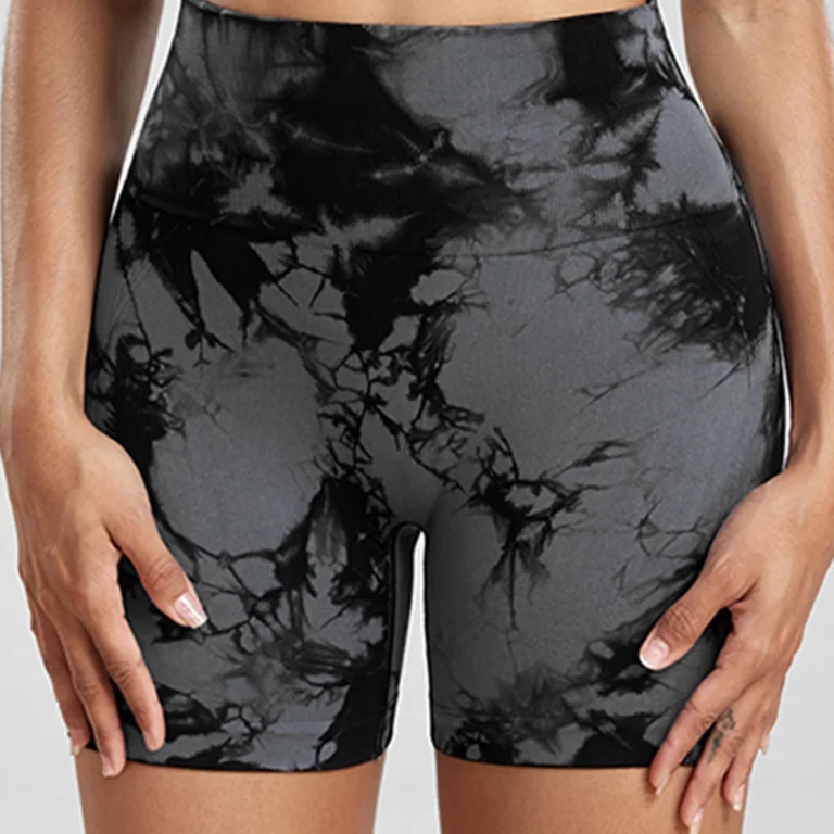 Push Up Gym Sport Shorts Women Seamless Summer Fitness Tie-Dye Cycling Shorts - Image 4