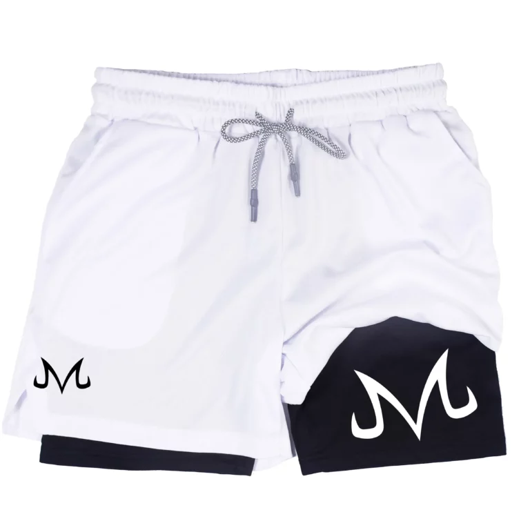 Summer Men Smiling Face Print Gym Fitness Shorts Double-Layer 2-in-1 Quick Dry Towel Loop Pockets Outdoor Training Sports Shorts - Image 3