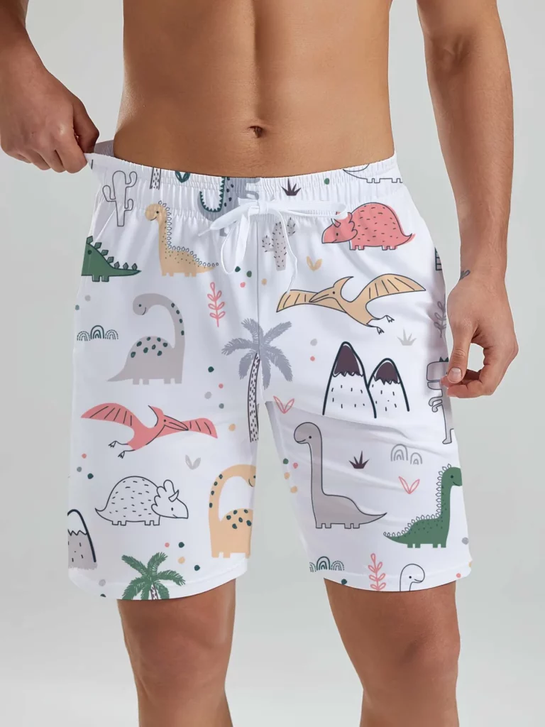 Hawaiian Cute Dinosaur &Dog men's Beach Shorts 3D Printed men's Shorts Summer New Swin Trunks Vacation Beach men's Clothes - Image 5