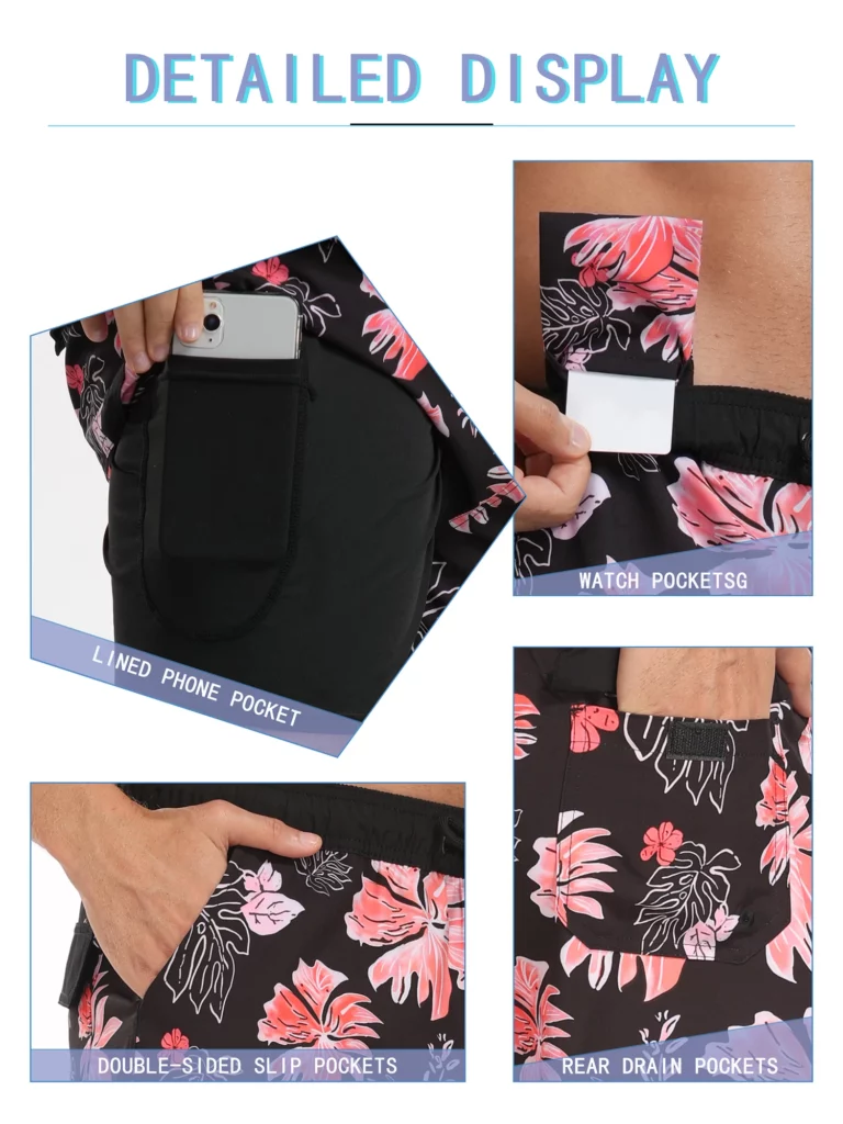 Summer New Men's Shorts Fashion Resort Quick Dry Beach Pants Men's Plus Size Lined Swim Trunks - Image 5
