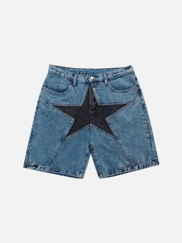 Aelfric Eden Star Patchwork Denim Shorts 2025 Men Summer Hip Hop Streetwear Shorts Y2K Harajuku Casual Track Shorts Sweatpants - Image 6
