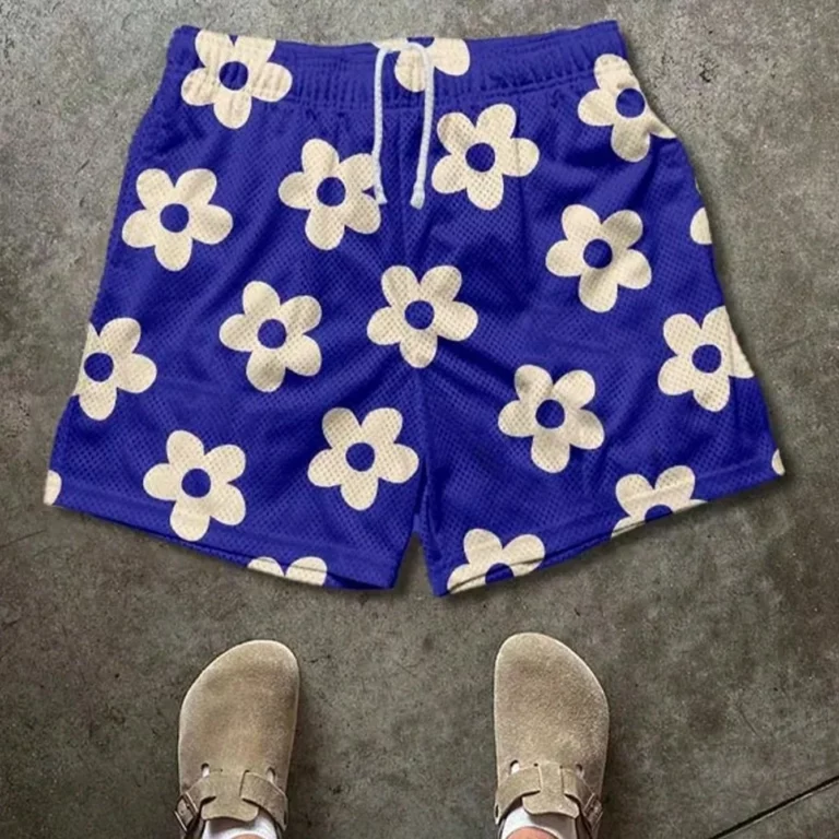 Men's Fashionable Floral Print Beach Shorts Summer Seaside Surfing Vacation Quick-drying Sweat-absorbing Trendy Shorts
